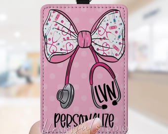 Nursing, LPN, RN, CNA Bow Badge Holder