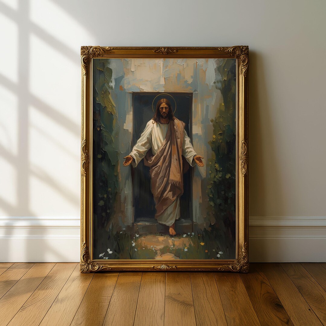 Jesus Resurrection Wall Art, Christian Easter Decor, Textured Biblical ...