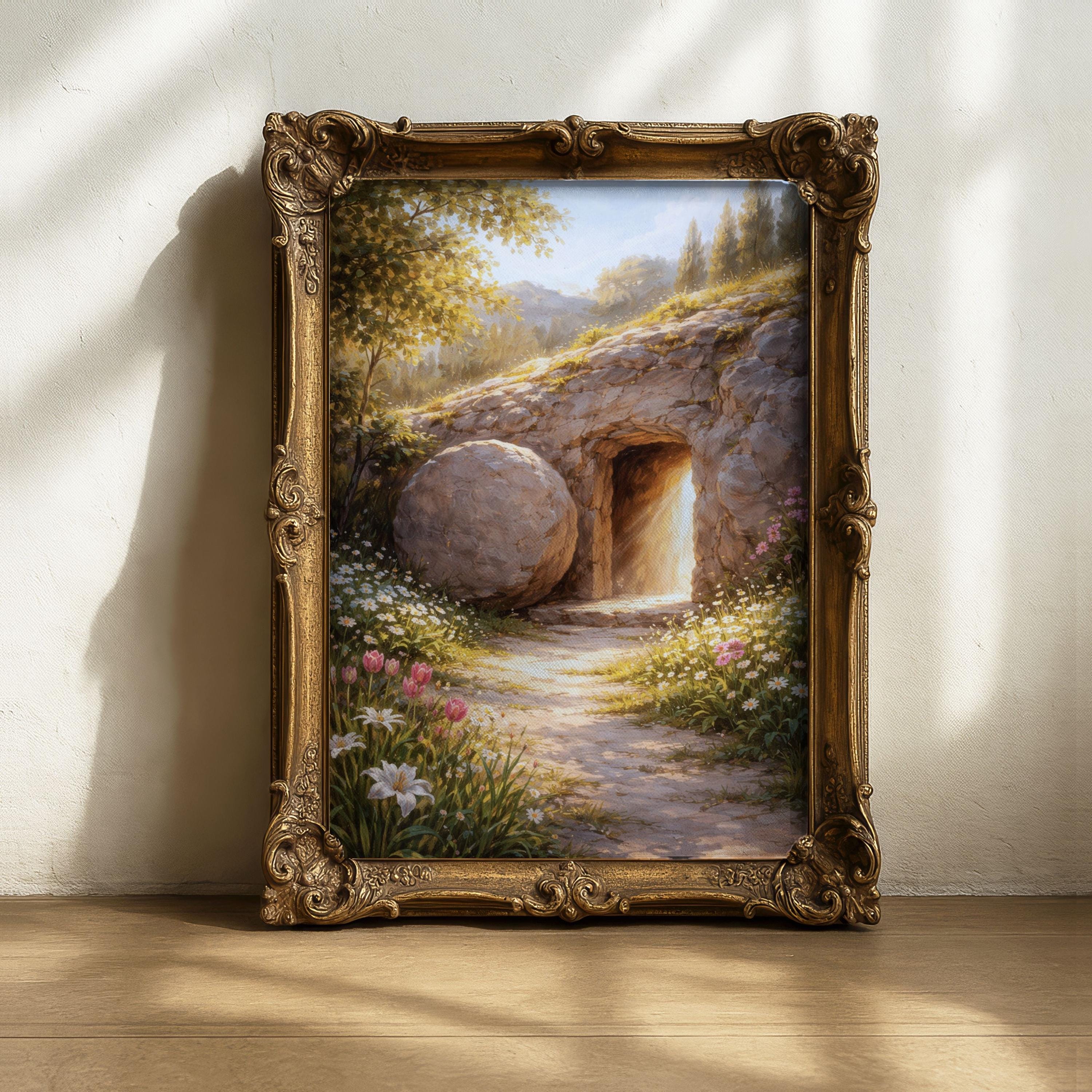 Empty Tomb Wall Art Christian Easter Decor Jesus Resurrection Oil ...