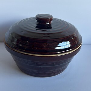 Pote grande de cerâmica com tampa, pote de armazenamento vintage marrom em grés, decoração rústica para cozinha, acessório para casa em estilo cottagecore
