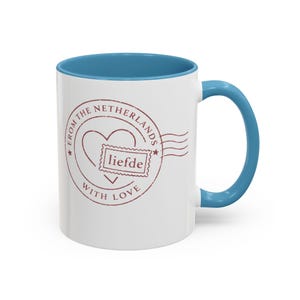 From the Netherlands With Love Mug | Dutch Valentine Coffee Mug | Minimal European Love Gift | Liefde Ceramic Mug image 6