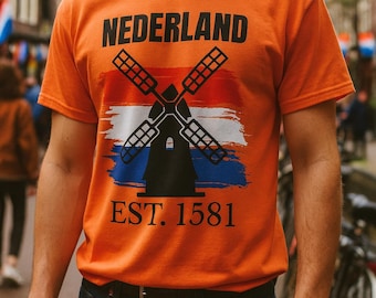 Maglietta Netherlands Pride / Maglietta Koningsdag / Maglietta con bandiera olandese / Abbigliamento Holland Heritage