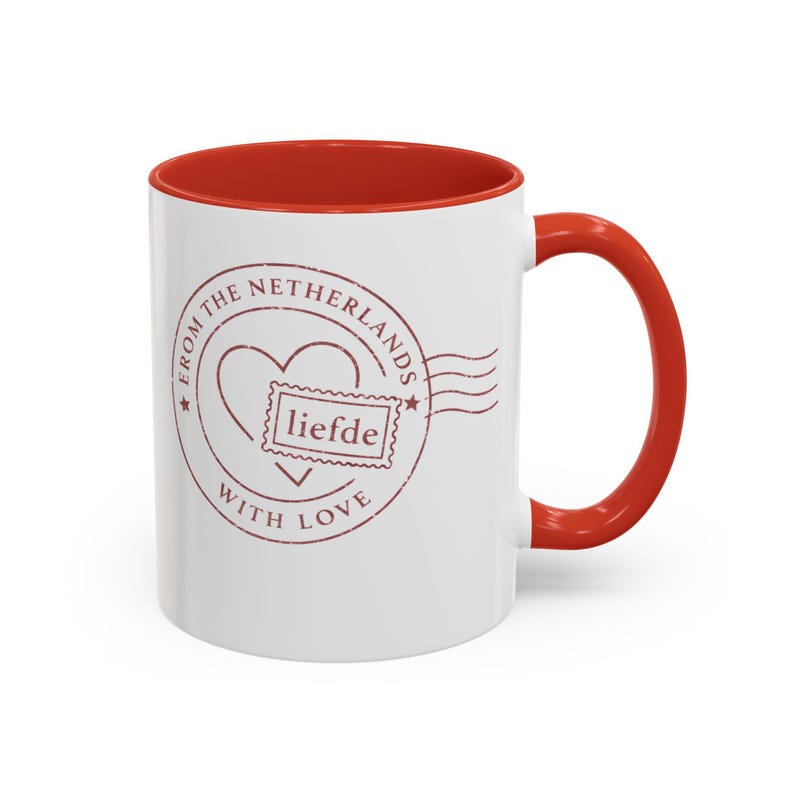 From the Netherlands With Love Mug | Dutch Valentine Coffee Mug | Minimal European Love Gift | Liefde Ceramic Mug image 5