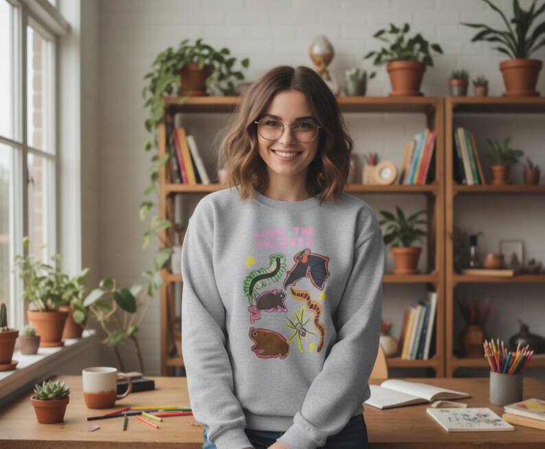 Love the Unloved Sweatshirt • Animal Rescue Crewneck • Adopt Don’t Shop Sweater • Pet Lover Gift • Humane Society Crew • Kindness & Animal image 3