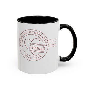 From the Netherlands With Love Mug | Dutch Valentine Coffee Mug | Minimal European Love Gift | Liefde Ceramic Mug image 2