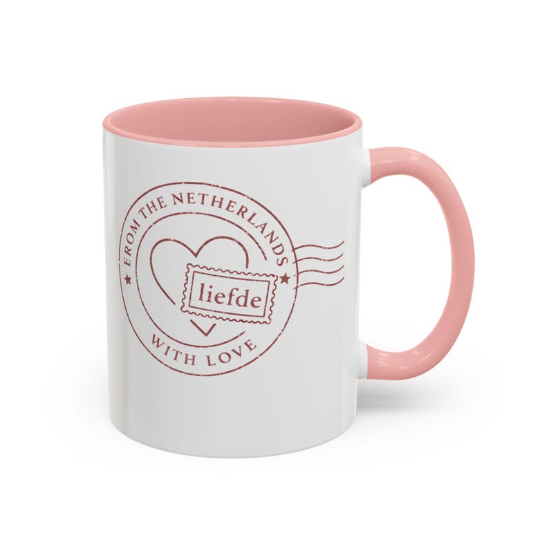 From the Netherlands With Love Mug | Dutch Valentine Coffee Mug | Minimal European Love Gift | Liefde Ceramic Mug image 4