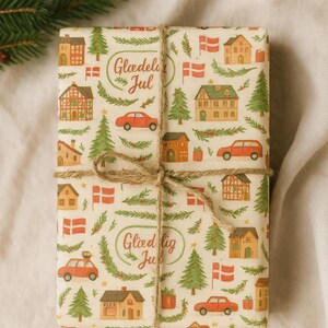 Danish Christmas Wrapping Paper | Denmark Holiday Gift Wrap | Scandi Nordic Christmas Decor