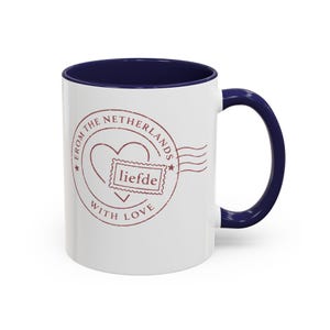 From the Netherlands With Love Mug | Dutch Valentine Coffee Mug | Minimal European Love Gift | Liefde Ceramic Mug image 3