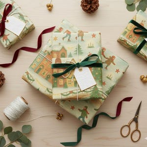 Amsterdam Canal House Christmas Wrapping Paper • Dutch Holiday Gift Wrap • European Christmas Market Paper • Festive Dutch Architecture Patt