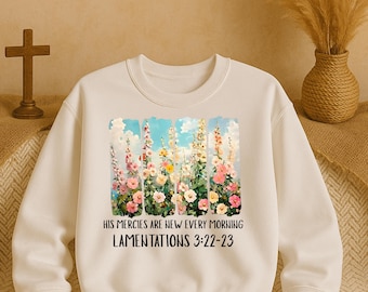 Floral Bible Verse Sweatshirt, Inspirational Christian Crewneck