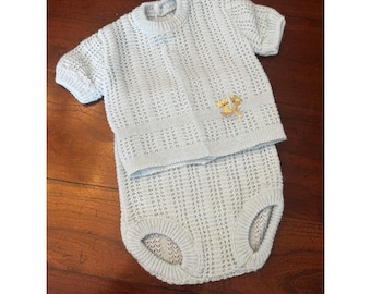 Vintage Renzo Italian Baby Blue Sweater Set