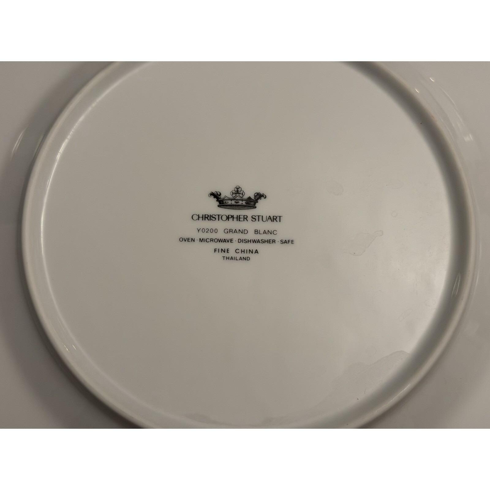 Set of 4 Christopher Stuart Grand Blanc Dinner Plate White Fine China ...