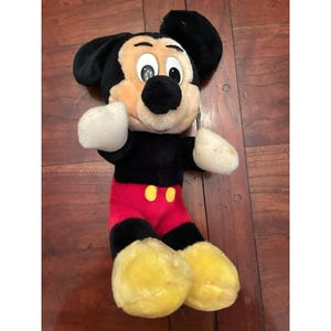 Vintage Mickey Mouse Plush Walt Disney World Disneyland 12" Retro 80s Theme Park image 1