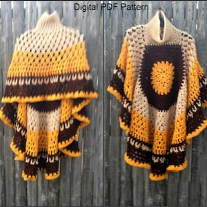 Circular Asymmetric Poncho Shawl Crochet Pattern *Updated* Short Shawl Version PDF File Is not a finished product. It is a PDF Pattern