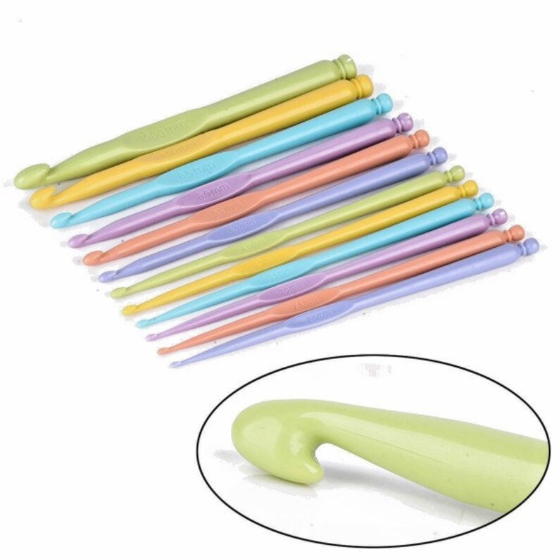 Plastic Crochet Hooks 12pcs Set 210mm Etsy