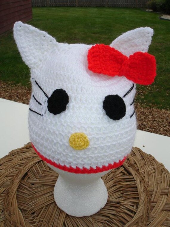 Items similar to Crochet Kitten Hat, Crochet hat for girl, crocheted