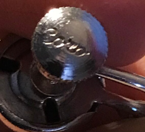 Vintage Polished Silver Tone Oval Dangle Screw Ba… - image 7