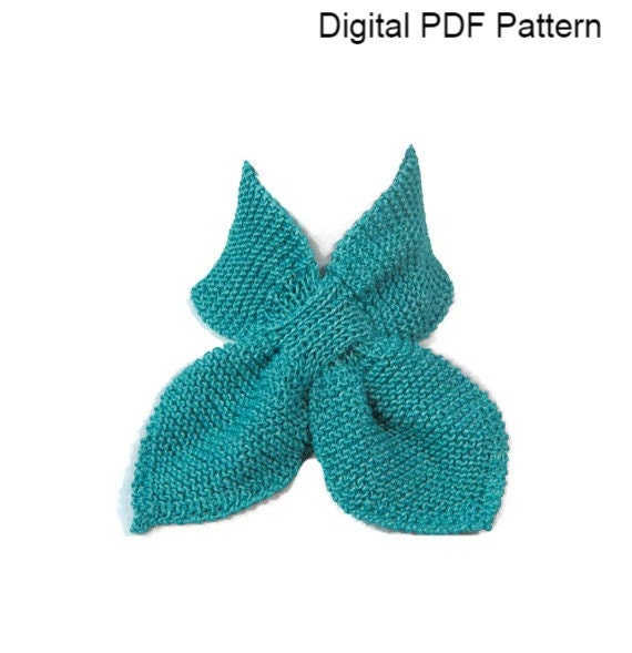 Knit Neck Scarf Pattern Ascot Knit PDF Pattern Keyhole Scarf - Etsy