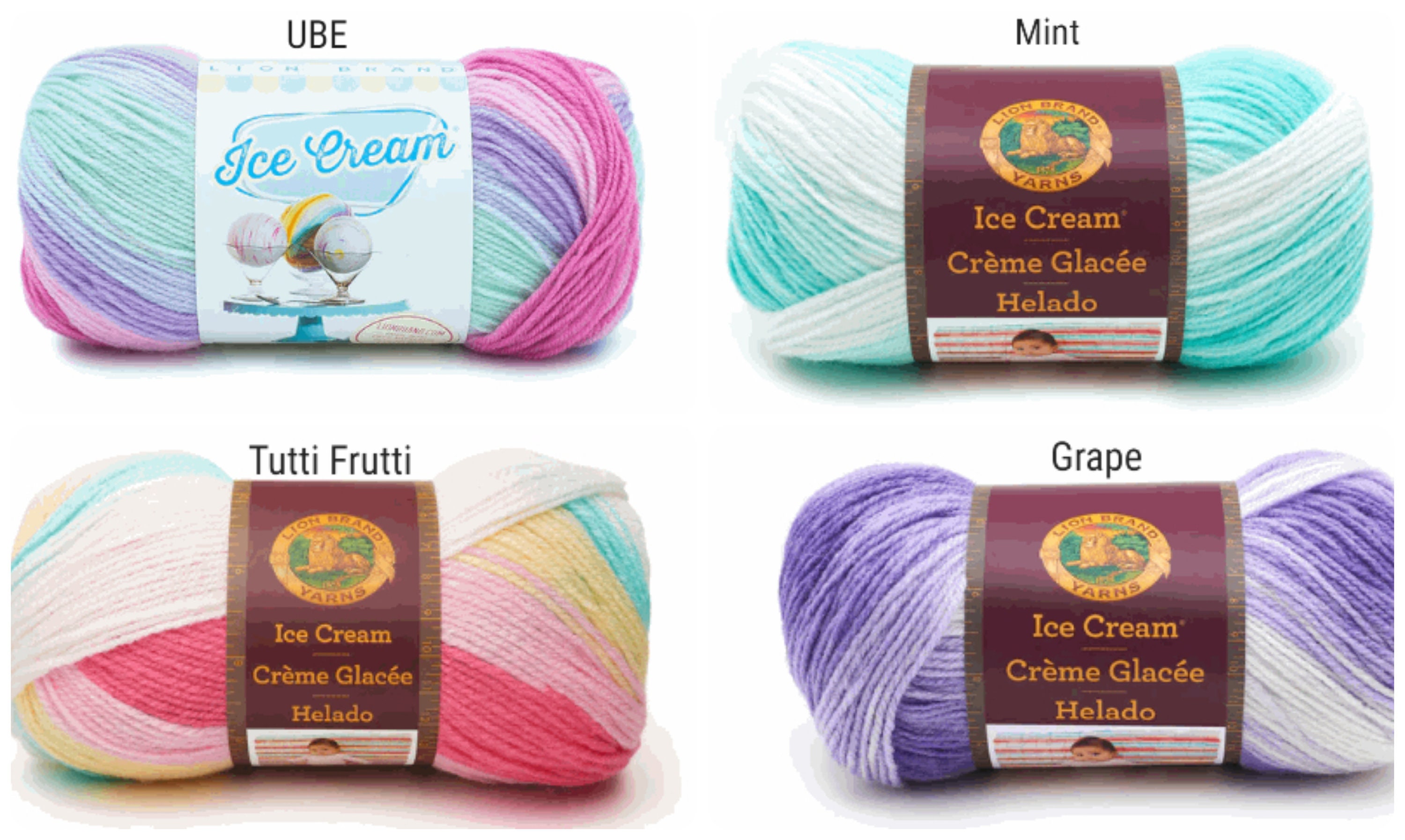 Ice Cream® Yarn Lion Brand Self-striping Light Acrylic Multi-color 3 Skeins  Bag -  Canada