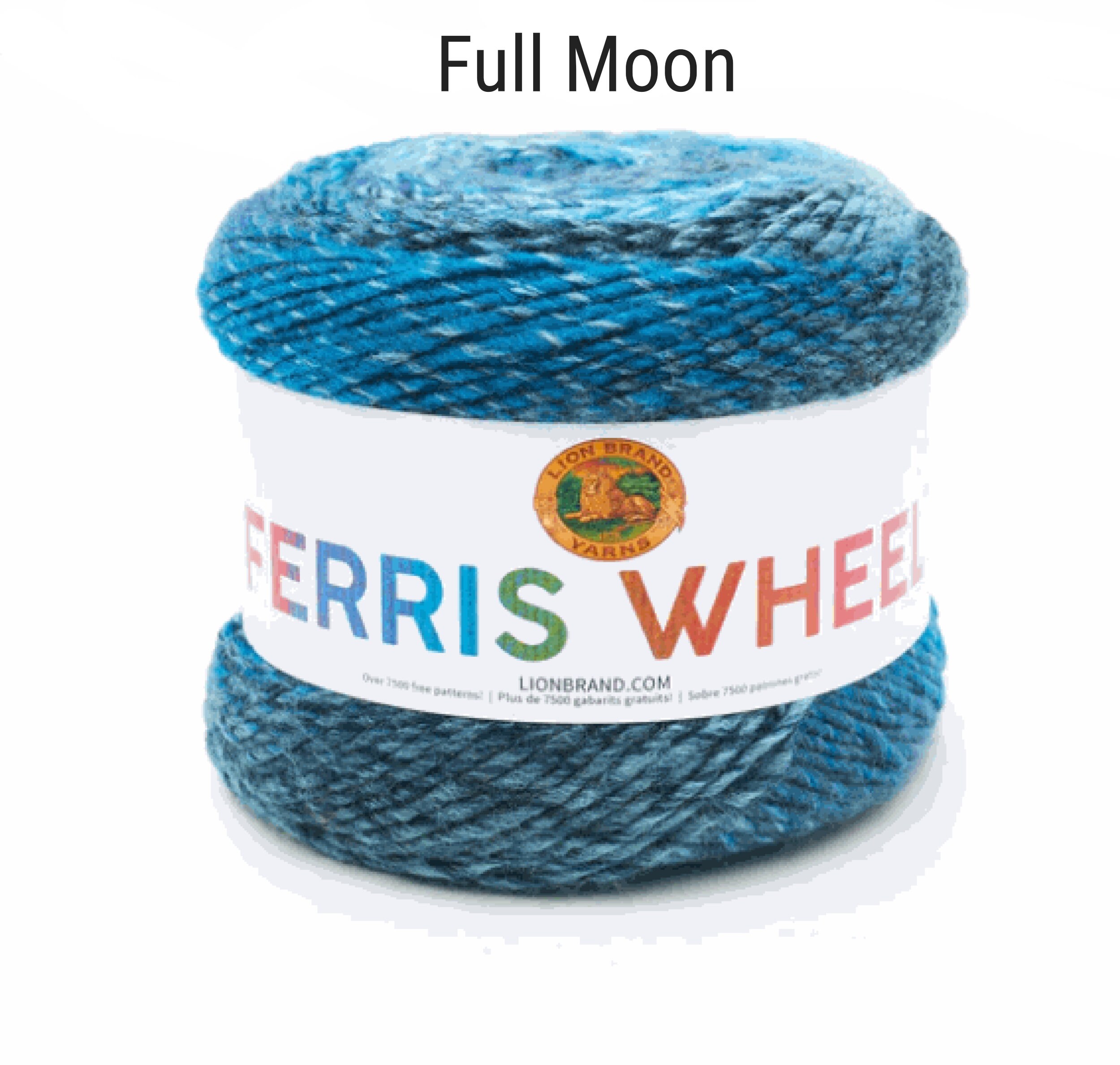 Lion Brand Yarn Ferris Wheel Full Moon Self-Striping Cake Medium Acrylic  Multi-color Yarn 3 Pack 