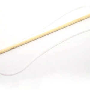 NEW 85cm (33.5") Bamboo Afghan Tunisian Crochet Hooks. Hook Length 25cm (9 7/8")  Flexible Plastic Tube