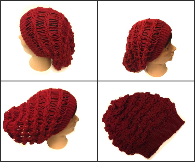 Slouchy Hat Dreadlock Hat Knitting Hat Pattern Beanie Hat Knit Etsy