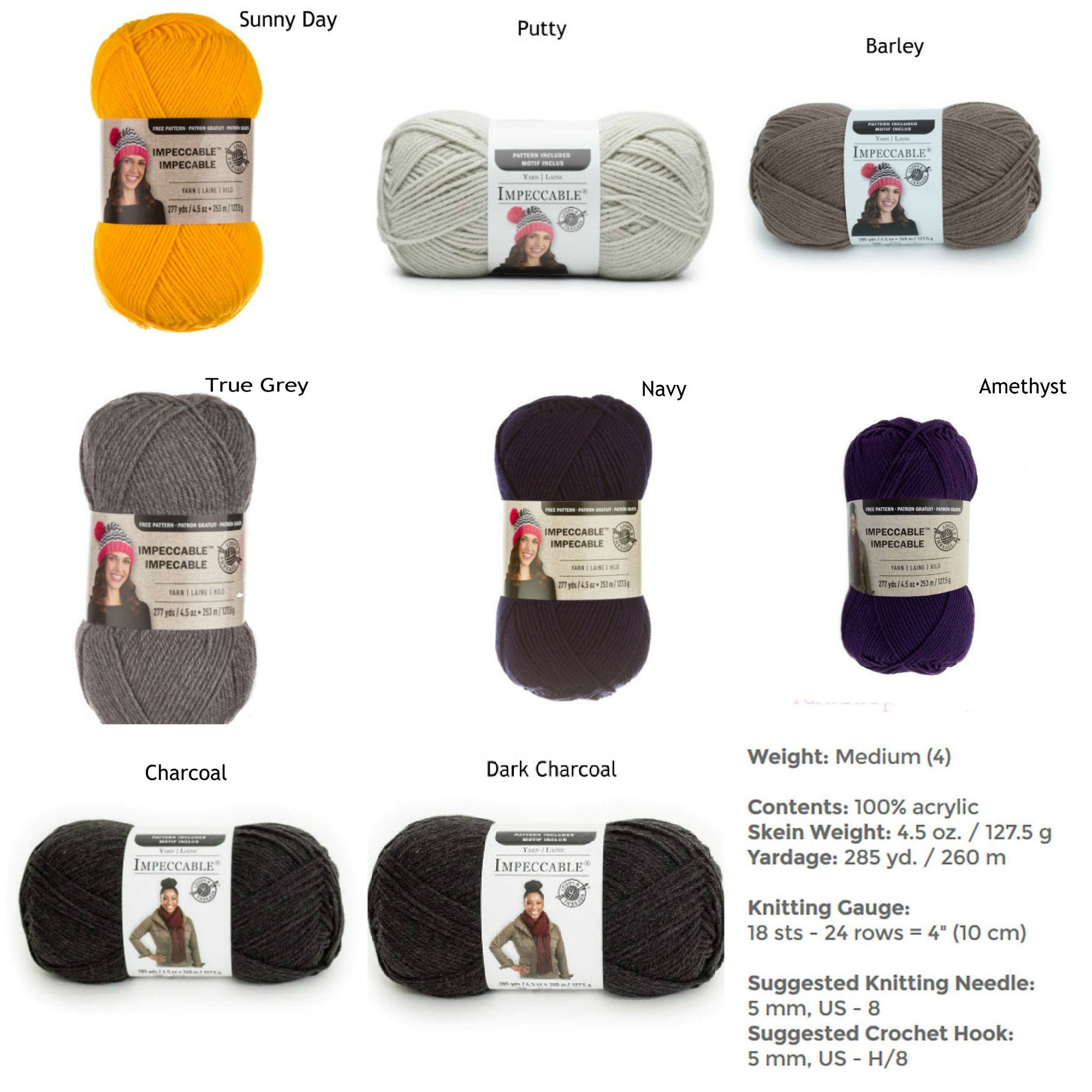 Loops & Threads Impeccable Yarns - Assorted Multi Colors