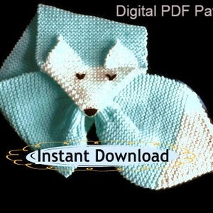 Fox Scarf PDF Knitting Pattern  Easy Knitting Scarf  Fox Pattern Animal Scarf Pattern Is not a finished product. It is a PDF Pattern