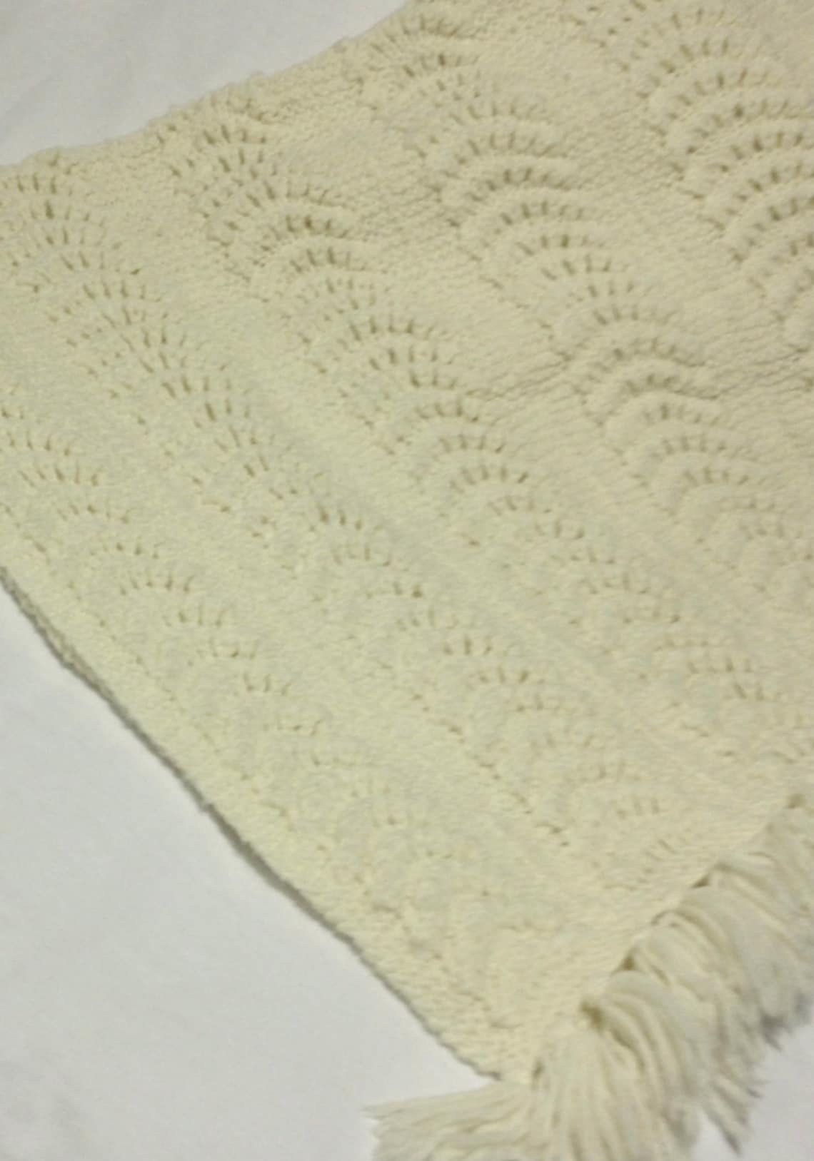 Vintage Feather and Fan Knit Blanket or Lap Afghan With Etsy