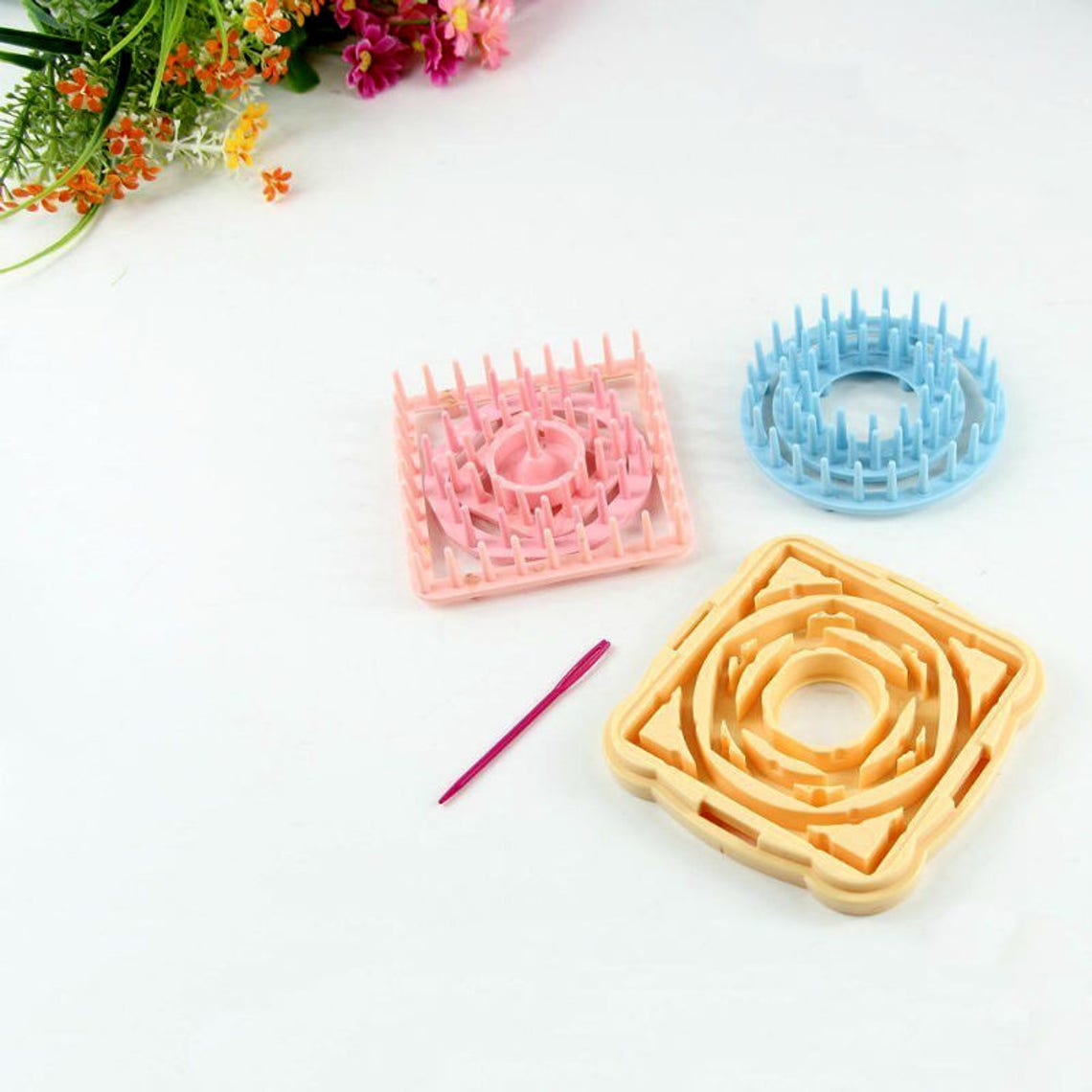Loom Kit Flowers Maker Set Of 9 Includes needle Central axis Etsy