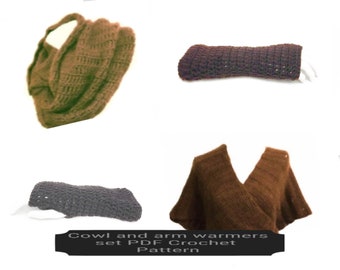 Claire’s Cowl & Arm Warmers Set Sassenach Easy Digital PDF Crochet Pattern Is not a finished product It is a PDF Pattern