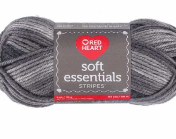 Red Heart Soft Essentials Stripes Yarn Soft and Chunky Cobblestone Stripe Color Etsy