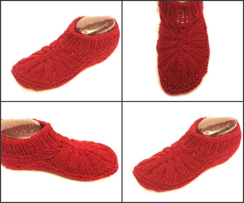 Front Ribbed Slippers PDF Knitting Pattern Knitting Shoes Etsy