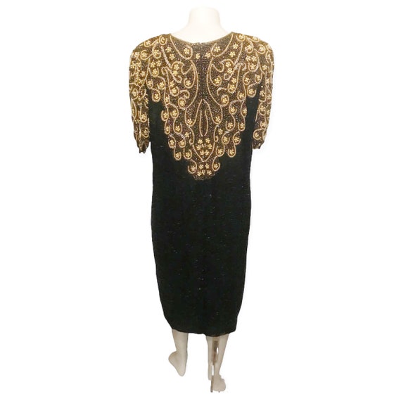 Vintage Classic Sequined Beaded Party Dress Super… - image 1