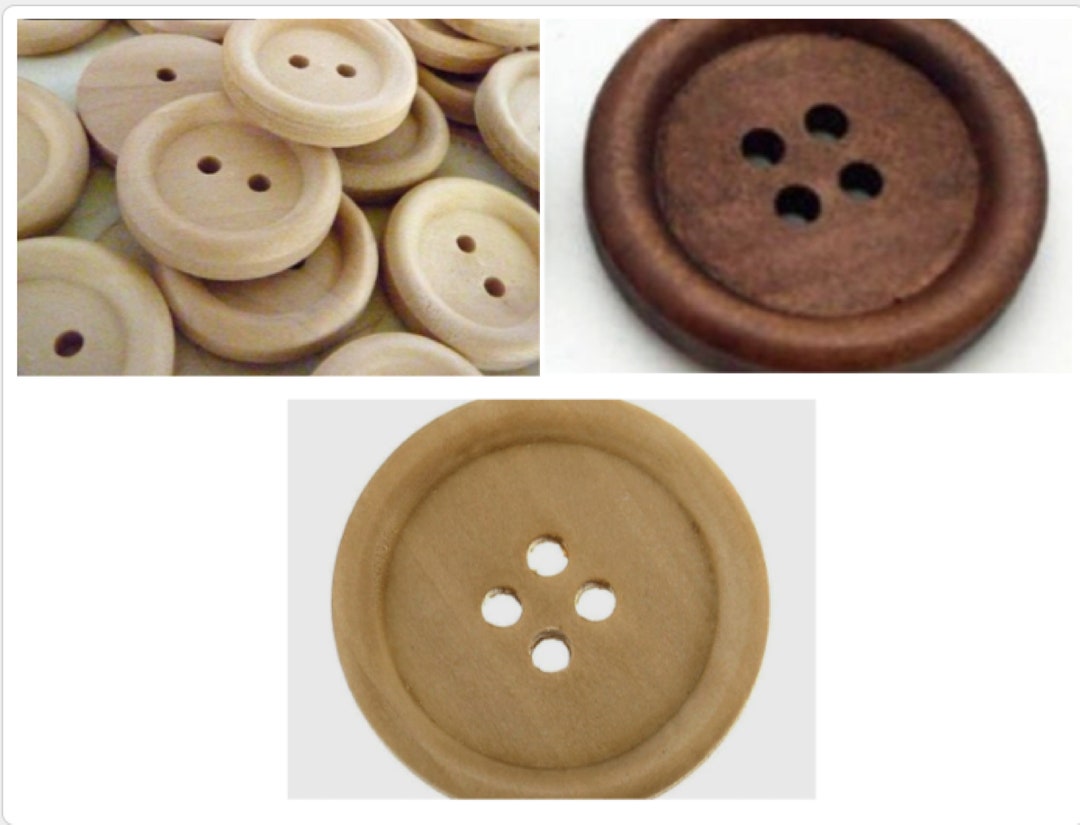 Wooden Buttons Round Sewing Four Hole Buttons Three Sizes Etsy