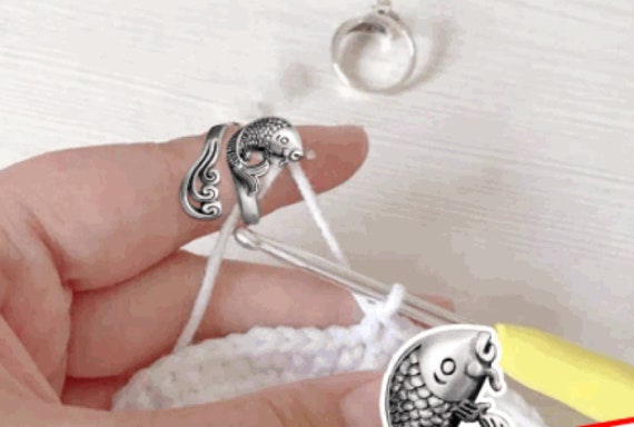 Handmade Crochet Tension Ring | Yarn Guide | Wire Wrapped Knitting Crochet  Tool