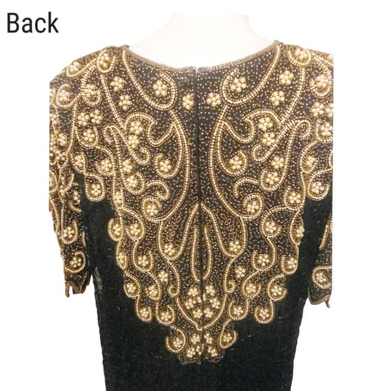 Vintage Classic Sequined Beaded Party Dress Super… - image 6