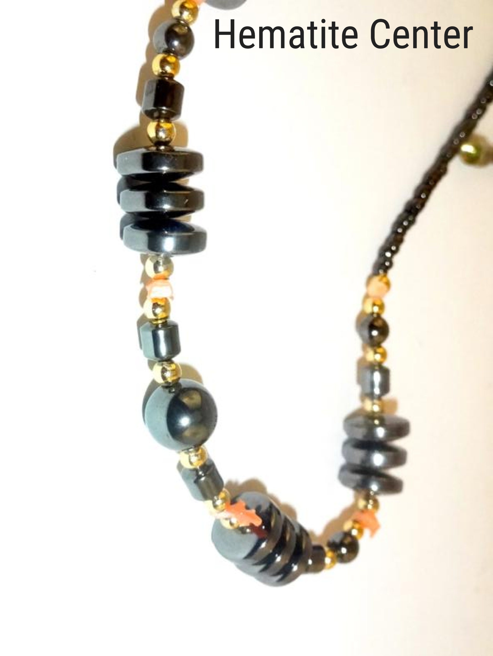 Mens Black Onyx and Silver Hematite Rondelle Beaded Necklace | eBay
