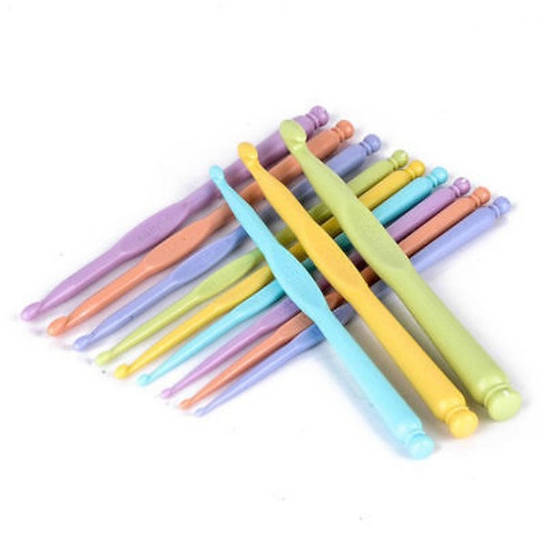 Plastic Crochet Hooks 12pcs Set 210mm Etsy