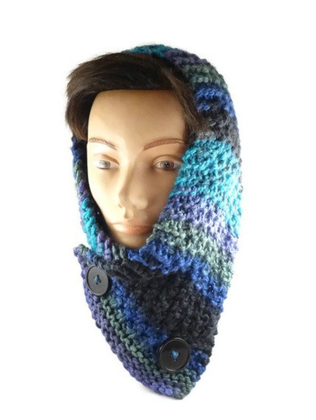 Hand Knit Peacock Scarf Chunky Knitted Cowl Fashion Scarf - Etsy