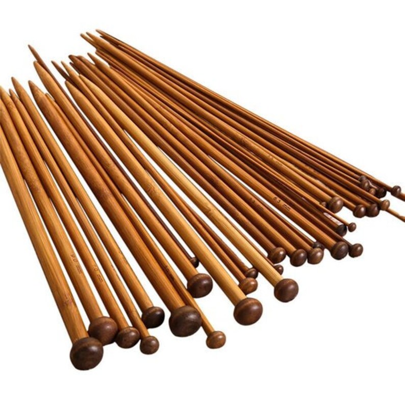 36Pcs Single Pointed Carbonized Knitting Needles 18size Etsy