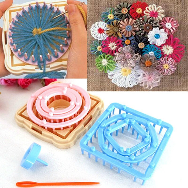 Loom Kit Flowers Maker Set of 9 Includes Needle Central Axis and 9 Frames 