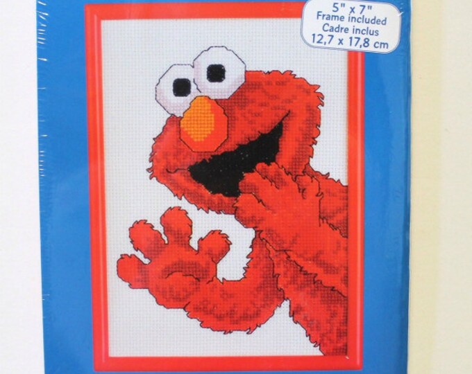 Elmo Cross Stitch Kit Janlynn Sesame Street Counted Cross Etsy