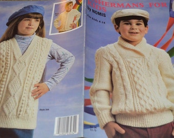 Fishermans for Kids by Nomis For kids 4-14 Aran Isle Knit Sweater Patterns