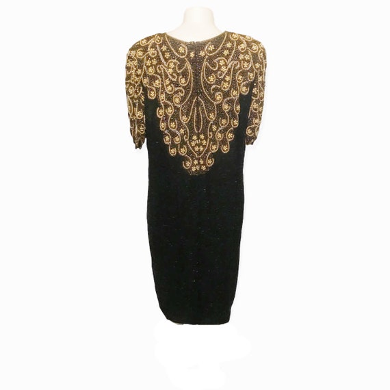 Vintage Classic Sequined Beaded Party Dress Super… - image 5