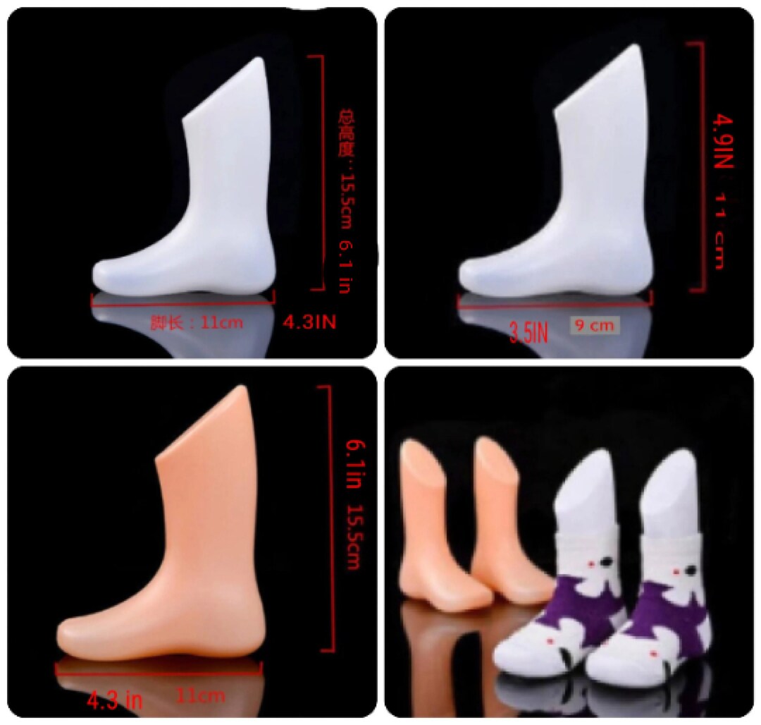 Baby Sizes Infant Feet Mannequin Hard Plastic Foot Model Shoes Sock