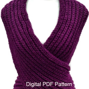 Shawl Cross Vest  Capelet Neck Warmer Stole Multifunctional PDF Instant Download  Knitting Pattern Transforms easily Not a finished product