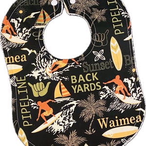 Baby Bibs - Baby Boy Bibs - Aloha Bib - Surfer Bib - Surfboard - Baby Shower Gift - Baby&#39;s First Christmas Gift - Baby Bib Set - Hawaiian