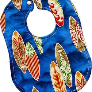 Baby Bibs - Baby Boy Bibs - Aloha Bib - Surfer Bib - Surfboard - Baby Shower Gift - Baby&#39;s First Christmas Gift - Baby Bib Set - Hawaiian