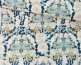 AGF Fabric | Libellule in Awakening | AGF Spring Equinox  | Sold by the Half Yard | Dragonfly | Katie O’Shea